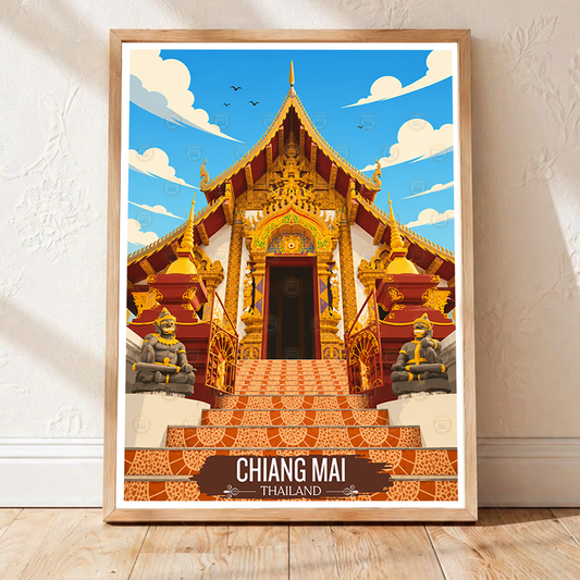 Chiang Mai - Thailand - Travel Poster Vintage Style Wall Art Print - Art Print - Travel Art Poster
