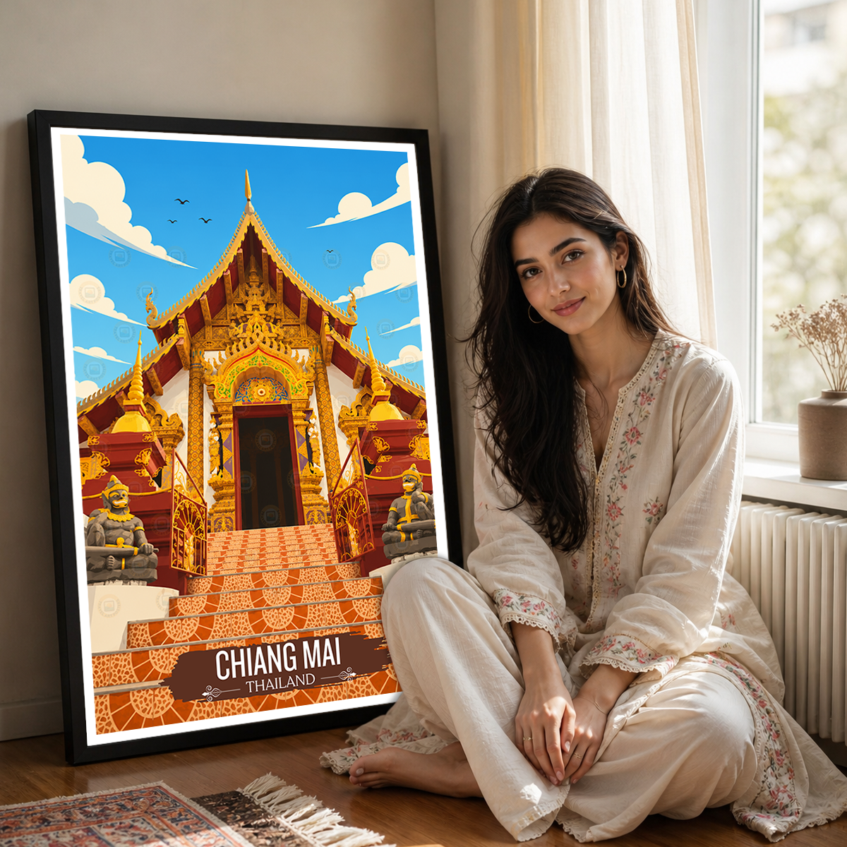 Chiang Mai - Thailand - Travel Poster Vintage Style Wall Art Print - Art Print - Travel Art Poster
