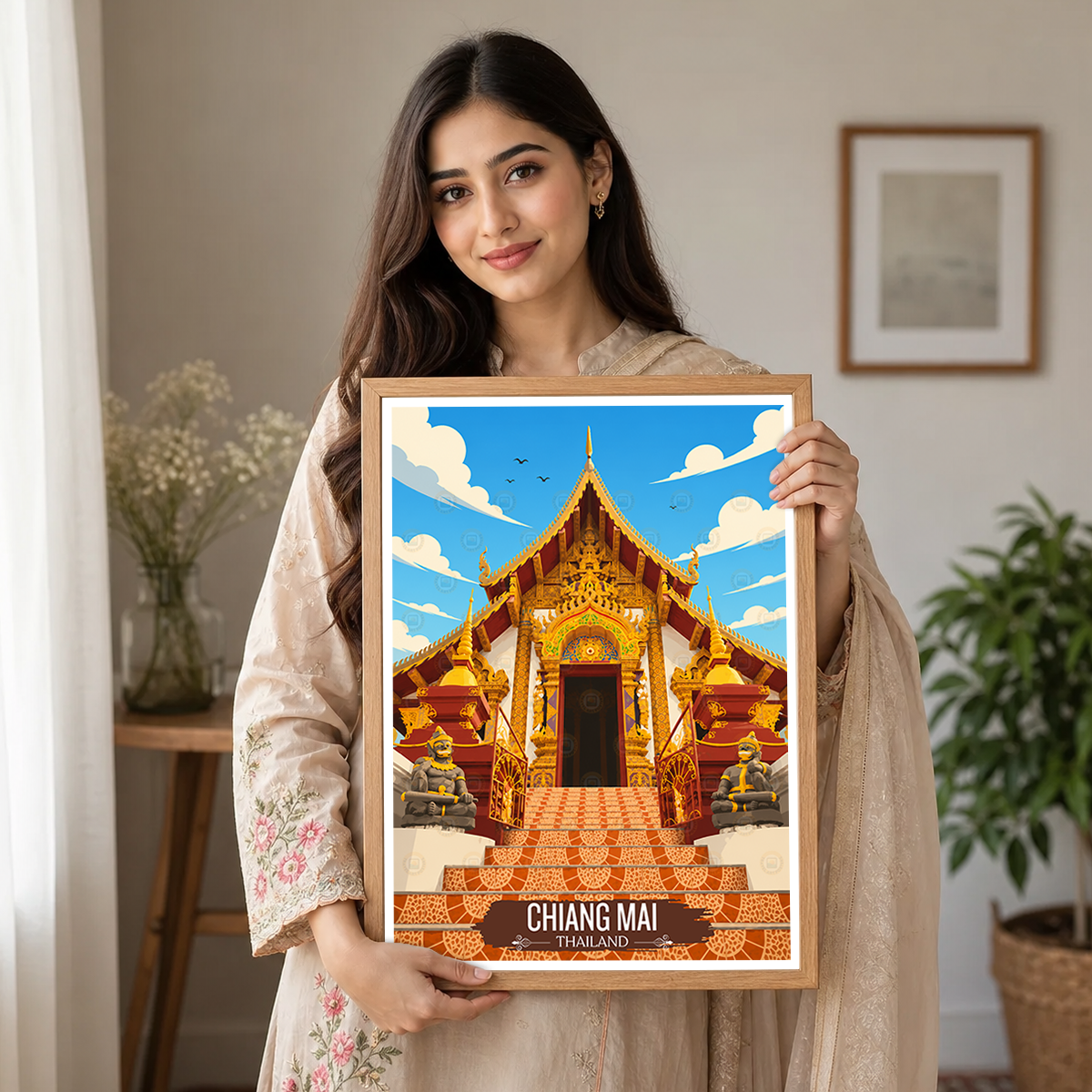 Chiang Mai - Thailand - Travel Poster Vintage Style Wall Art Print - Art Print - Travel Art Poster