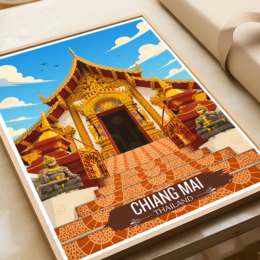 Chiang Mai - Thailand - Travel Poster Vintage Style Wall Art Print - Art Print - Travel Art Poster