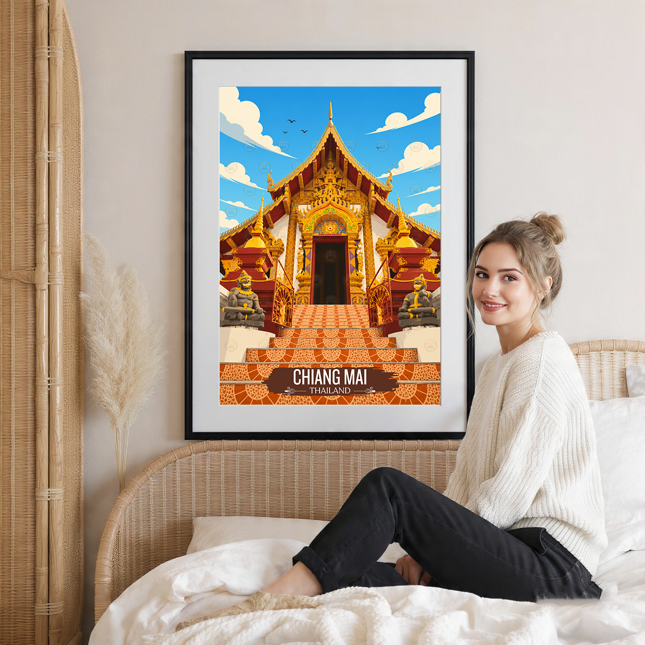 Chiang Mai - Thailand - Travel Poster Vintage Style Wall Art Print - Art Print - Travel Art Poster