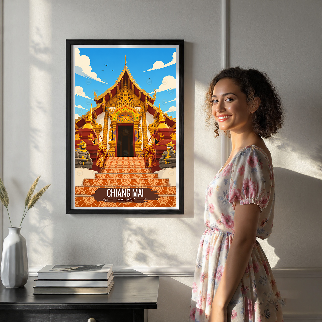 Chiang Mai - Thailand - Travel Poster Vintage Style Wall Art Print - Art Print - Travel Art Poster