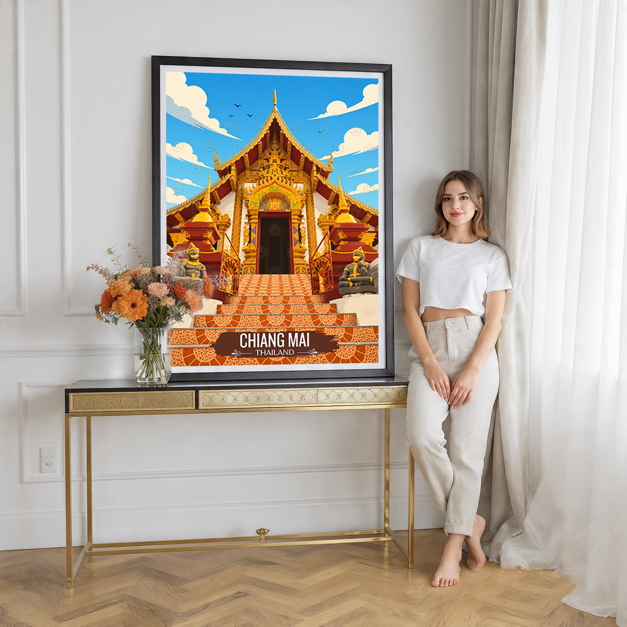 Chiang Mai - Thailand - Travel Poster Vintage Style Wall Art Print - Art Print - Travel Art Poster