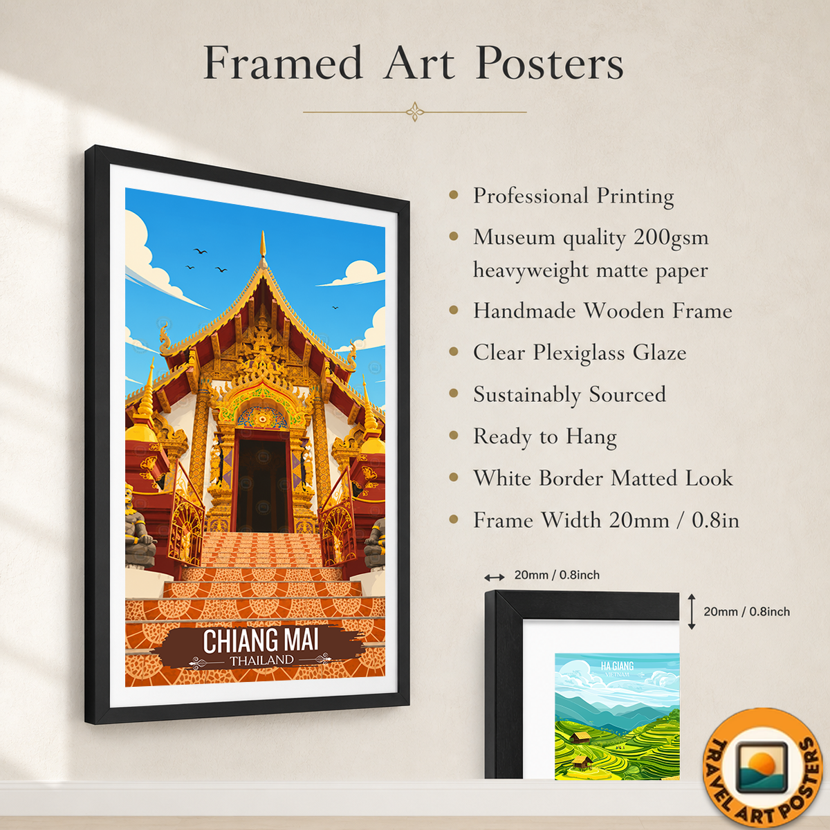 Chiang Mai - Thailand - Travel Poster Vintage Style Wall Art Print - Art Print - Travel Art Poster