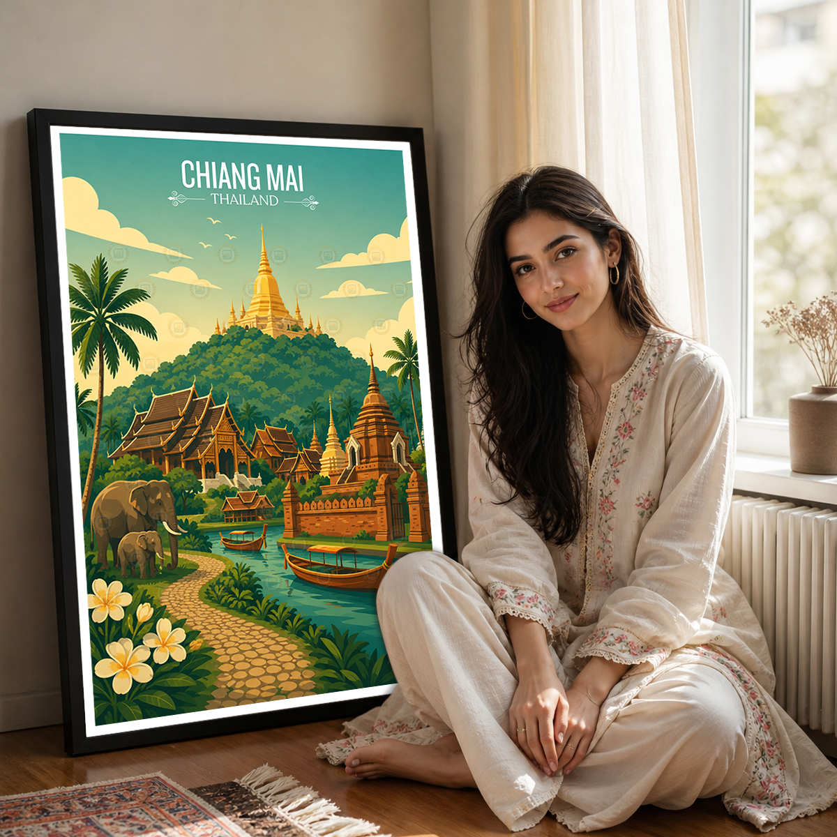 Chiang Mai - Thailand - Travel Poster Vintage Style Wall Art Print - Art Print - Travel Art Poster
