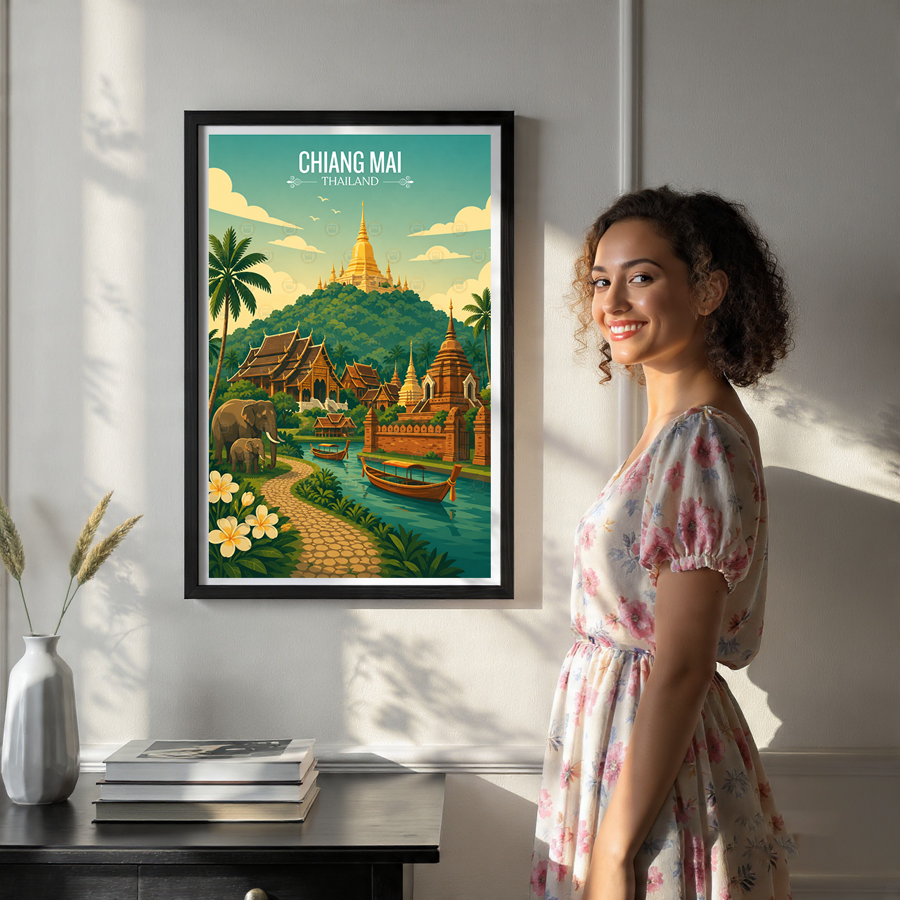 Chiang Mai - Thailand - Travel Poster Vintage Style Wall Art Print - Art Print - Travel Art Poster