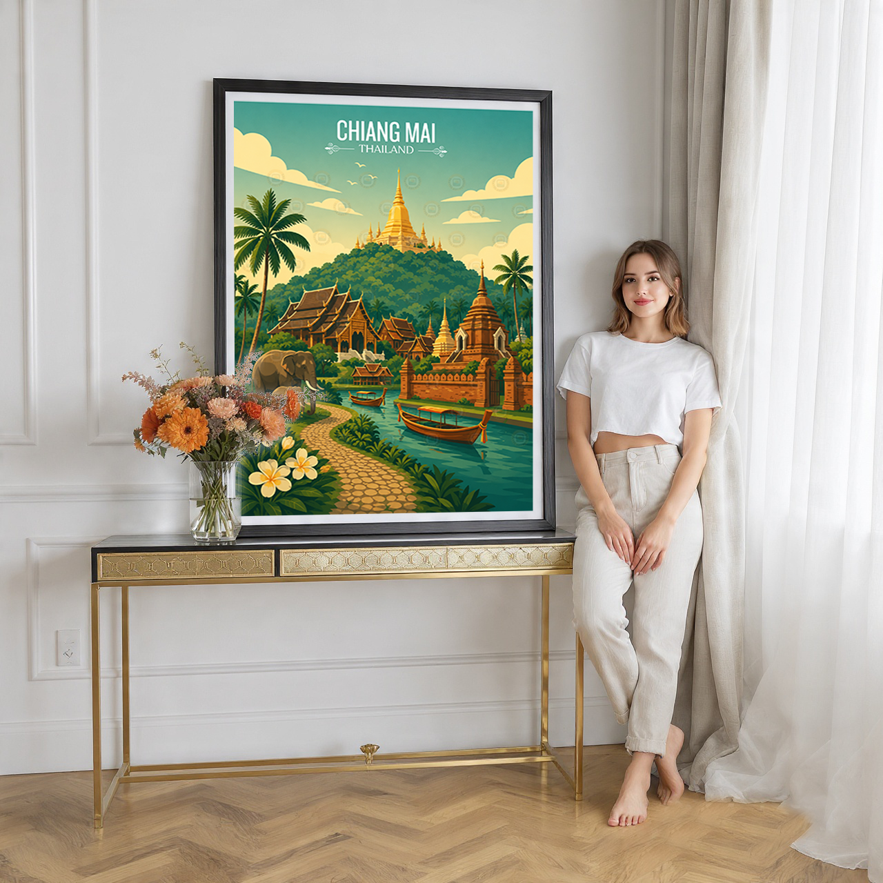 Chiang Mai - Thailand - Travel Poster Vintage Style Wall Art Print - Art Print - Travel Art Poster