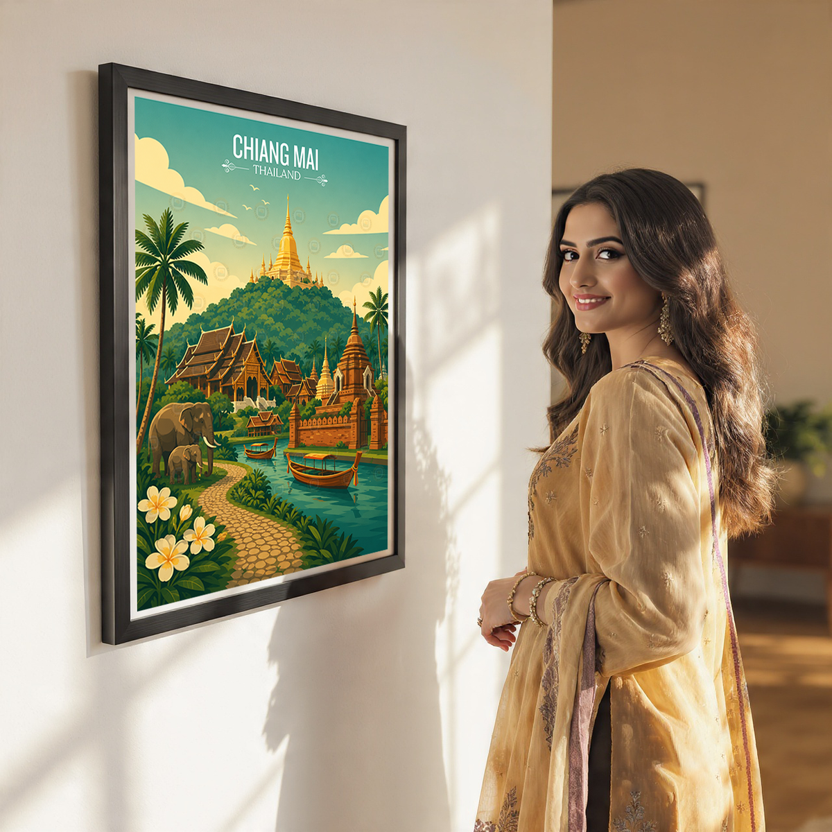 Chiang Mai - Thailand - Travel Poster Vintage Style Wall Art Print - Art Print - Travel Art Poster