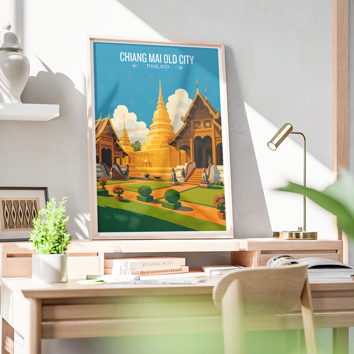 Chiang Mai Old City - Thailand - Travel Poster Vintage Style Wall Art Print - Art Print - Travel Art Poster