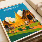 Chiang Mai Old City - Thailand - Travel Poster Vintage Style Wall Art Print - Art Print - Travel Art Poster