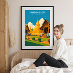Chiang Mai Old City - Thailand - Travel Poster Vintage Style Wall Art Print - Art Print - Travel Art Poster