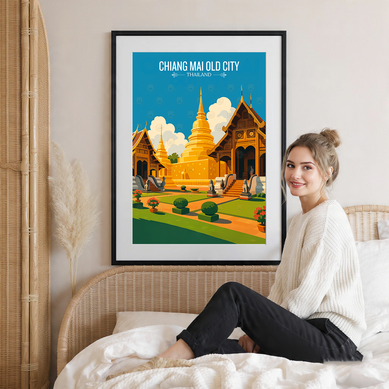 Chiang Mai Old City - Thailand - Travel Poster Vintage Style Wall Art Print - Art Print - Travel Art Poster