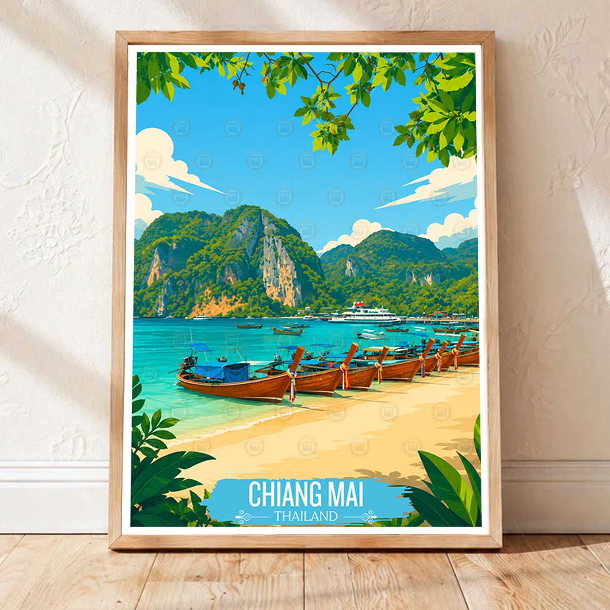 Chiang Mai - Thailand - Travel Poster Vintage Style Wall Art Print - Art Print - Travel Art Poster