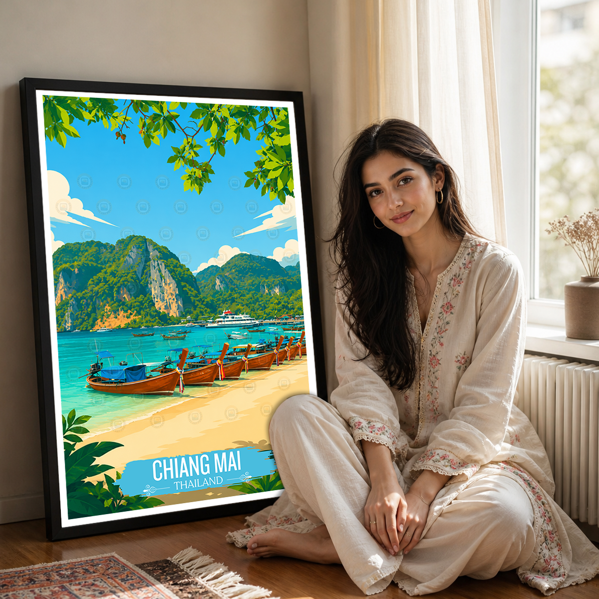 Chiang Mai - Thailand - Travel Poster Vintage Style Wall Art Print - Art Print - Travel Art Poster