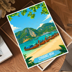 Chiang Mai - Thailand - Travel Poster Vintage Style Wall Art Print - Art Print - Travel Art Poster