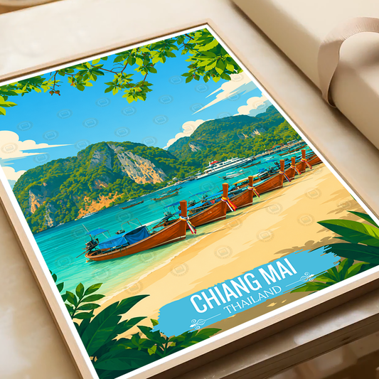 Chiang Mai - Thailand - Travel Poster Vintage Style Wall Art Print - Art Print - Travel Art Poster