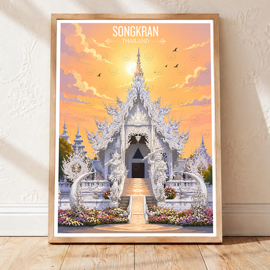 Chiang Rai - Thailand - Travel Poster Vintage Style Wall Art Print - Art Print - Travel Art Poster