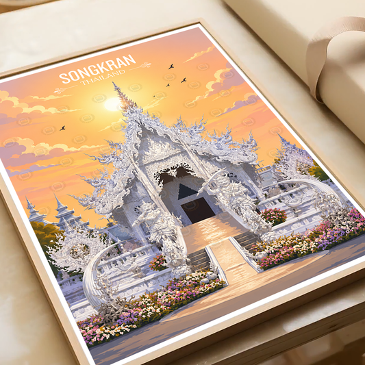 Chiang Rai - Thailand - Travel Poster Vintage Style Wall Art Print - Art Print - Travel Art Poster