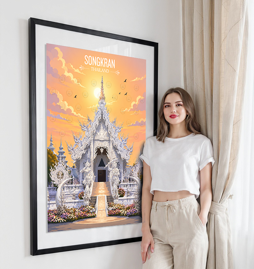 Chiang Rai - Thailand - Travel Poster Vintage Style Wall Art Print - Art Print - Travel Art Poster