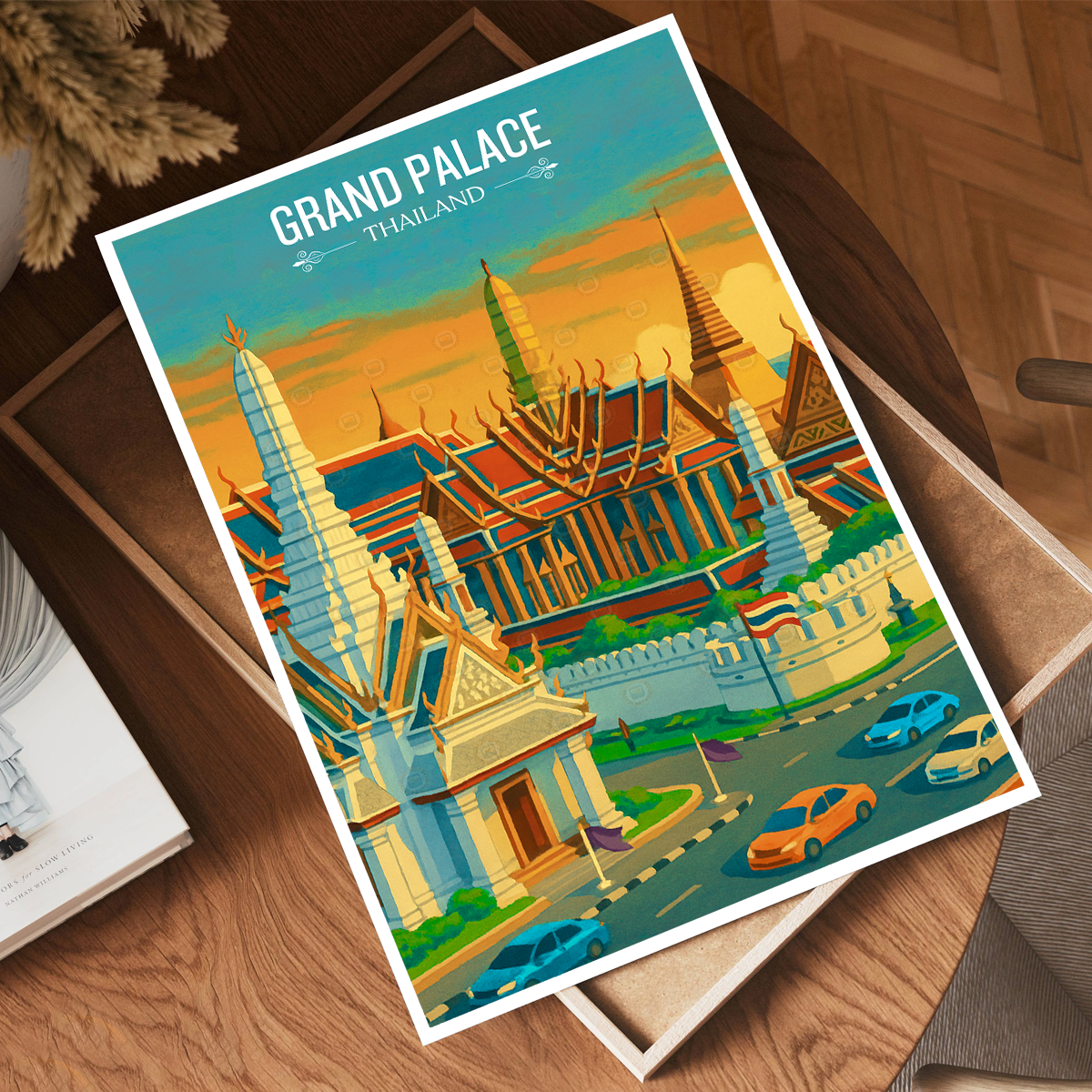 Grand Palace - Thailand - Travel Poster Vintage Style Wall Art Print - Art Print - Travel Art Poster