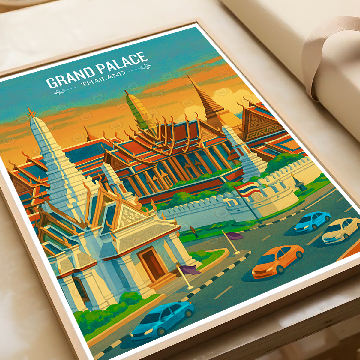 Grand Palace - Thailand - Travel Poster Vintage Style Wall Art Print - Art Print - Travel Art Poster