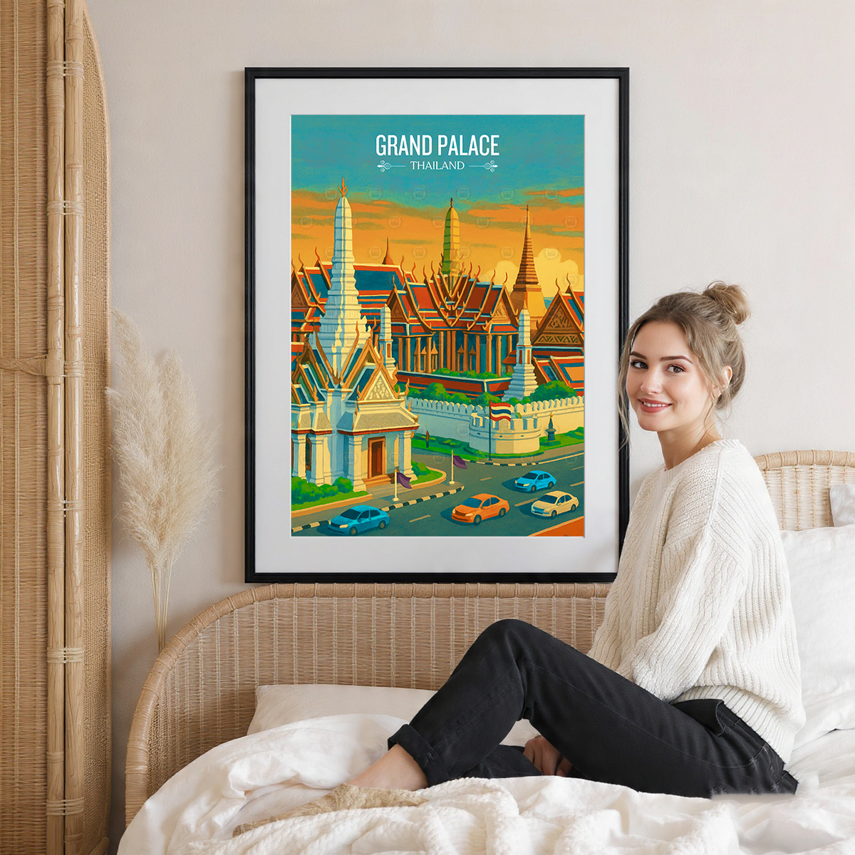 Grand Palace - Thailand - Travel Poster Vintage Style Wall Art Print - Art Print - Travel Art Poster