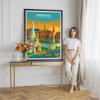 Grand Palace - Thailand - Travel Poster Vintage Style Wall Art Print - Art Print - Travel Art Poster