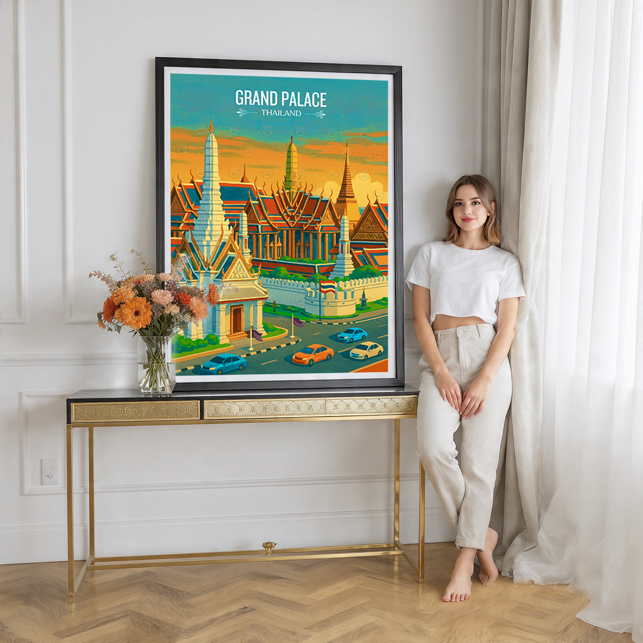 Grand Palace - Thailand - Travel Poster Vintage Style Wall Art Print - Art Print - Travel Art Poster