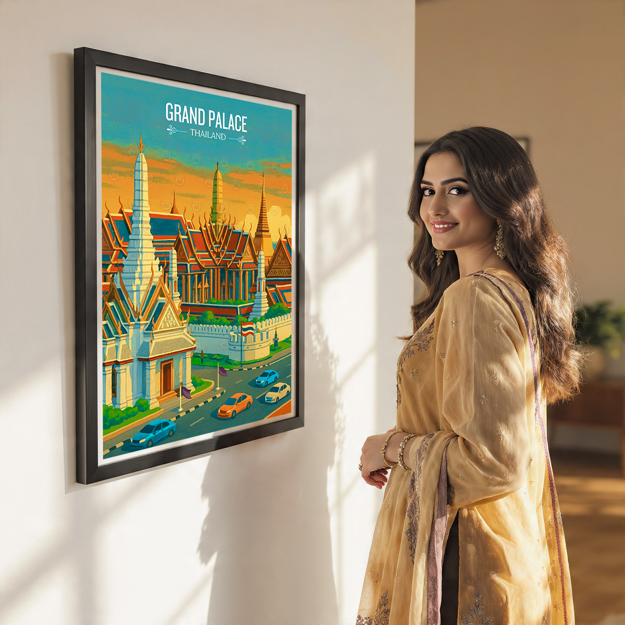 Grand Palace - Thailand - Travel Poster Vintage Style Wall Art Print - Art Print - Travel Art Poster