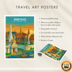 Grand Palace - Thailand - Travel Poster Vintage Style Wall Art Print - Art Print - Travel Art Poster