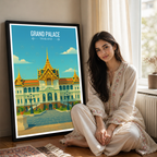 Grand Palace - Thailand - Travel Poster Vintage Style Wall Art Print - Art Print - Travel Art Poster