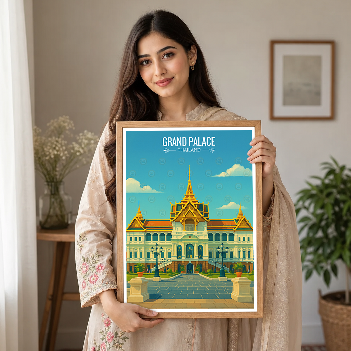Grand Palace - Thailand - Travel Poster Vintage Style Wall Art Print - Art Print - Travel Art Poster