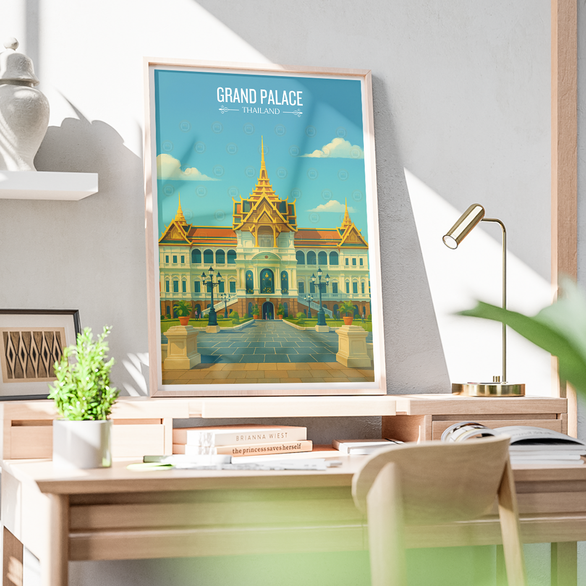 Grand Palace - Thailand - Travel Poster Vintage Style Wall Art Print - Art Print - Travel Art Poster