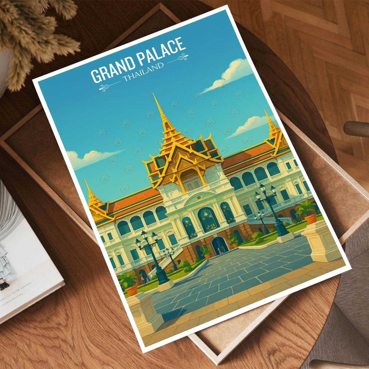 Grand Palace - Thailand - Travel Poster Vintage Style Wall Art Print - Art Print - Travel Art Poster