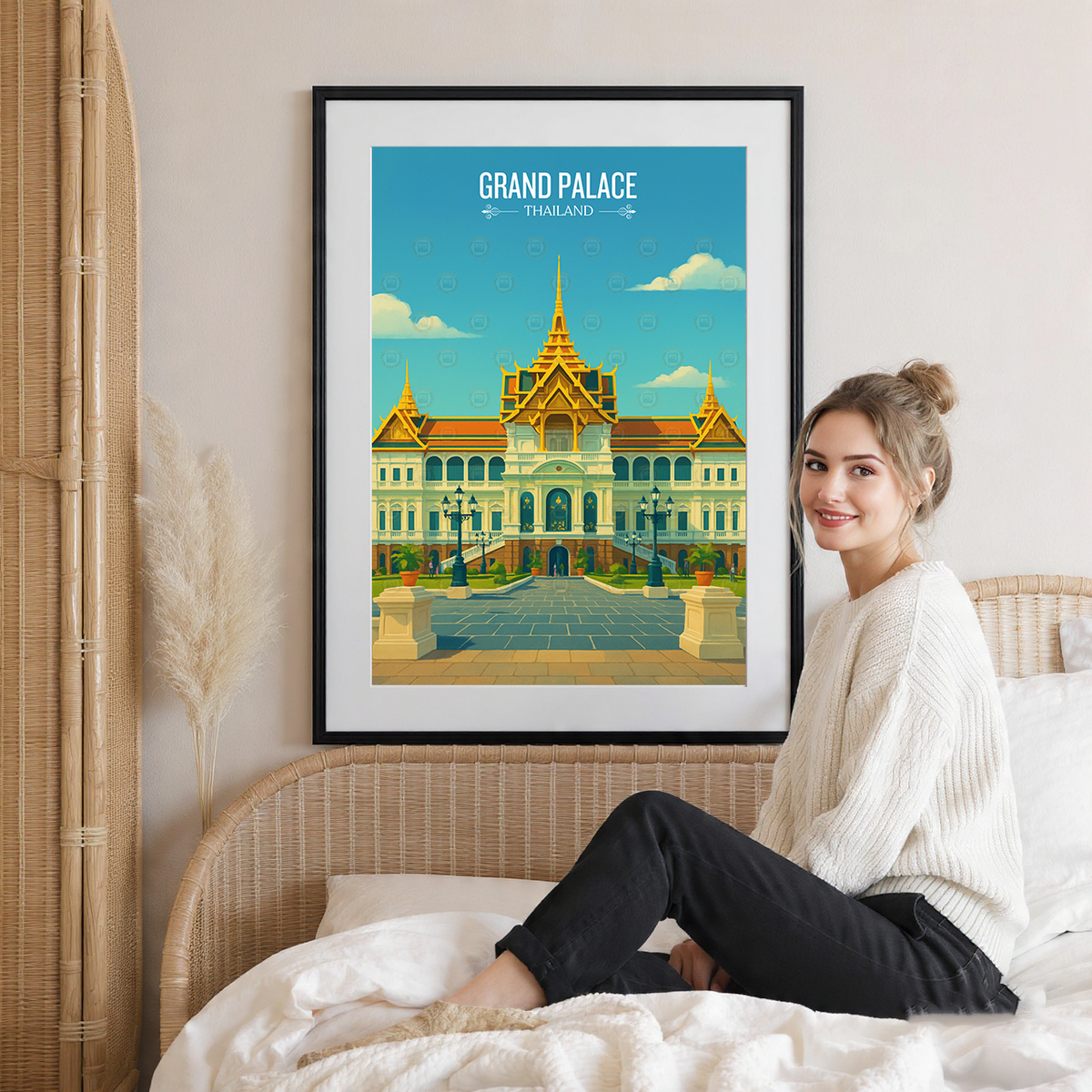 Grand Palace - Thailand - Travel Poster Vintage Style Wall Art Print - Art Print - Travel Art Poster