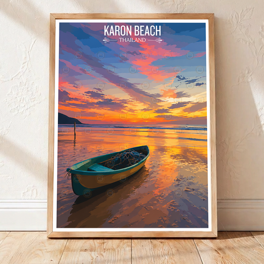 Karon Beach - Thailand - Travel Poster Vintage Style Wall Art Print - Art Print - Travel Art Poster