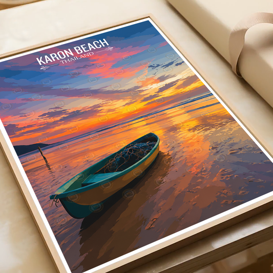 Karon Beach - Thailand - Travel Poster Vintage Style Wall Art Print - Art Print - Travel Art Poster