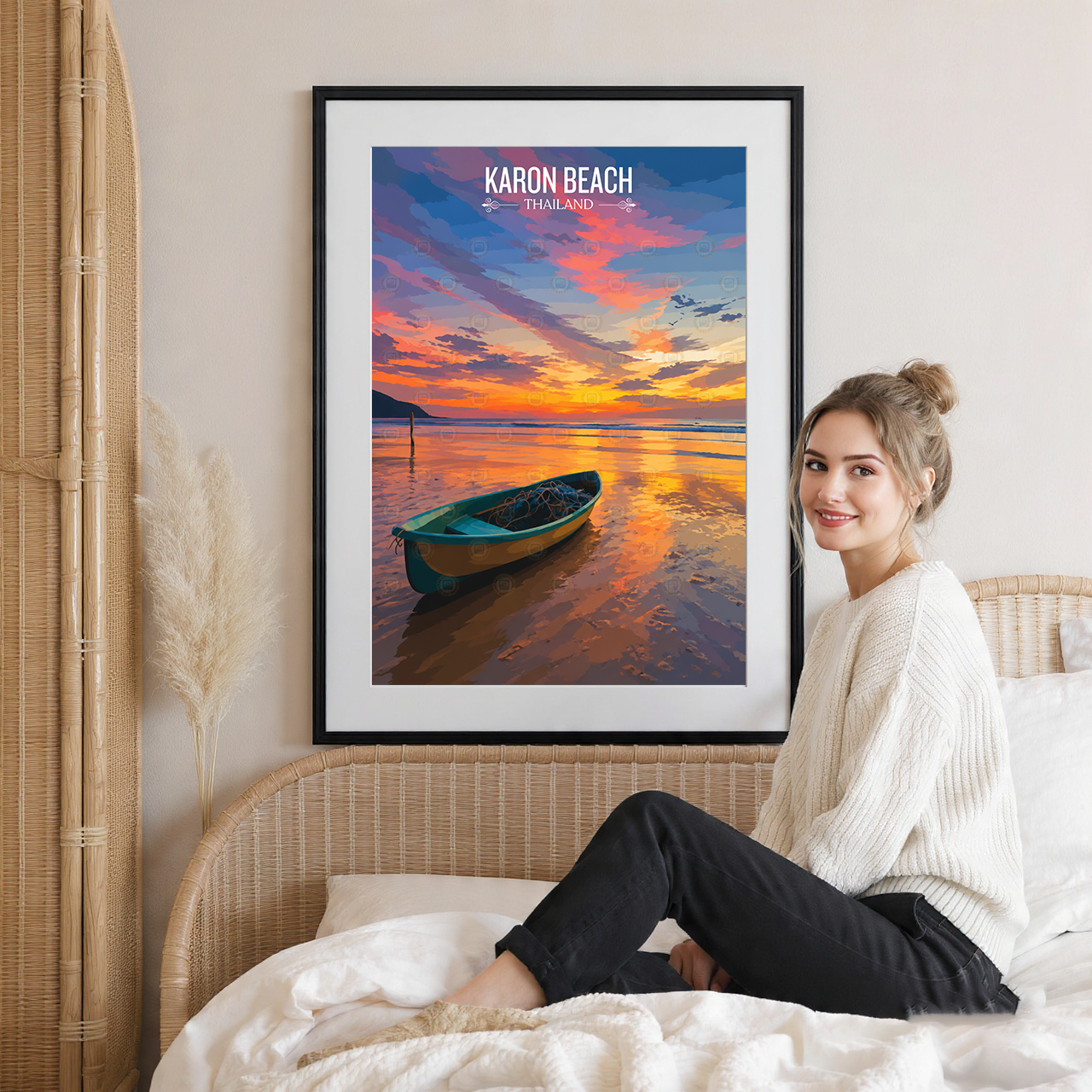 Karon Beach - Thailand - Travel Poster Vintage Style Wall Art Print - Art Print - Travel Art Poster
