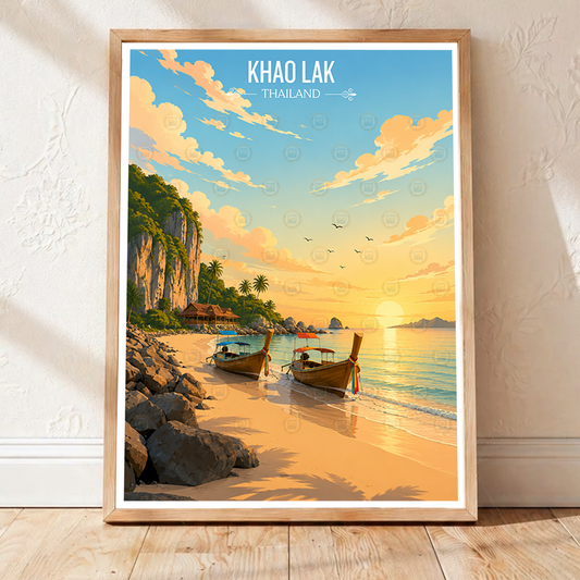 Khao Lak - Thailand - Travel Poster Vintage Style Wall Art Print - Art Print - Travel Art Poster