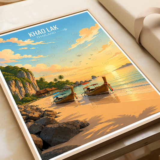Khao Lak - Thailand - Travel Poster Vintage Style Wall Art Print - Art Print - Travel Art Poster