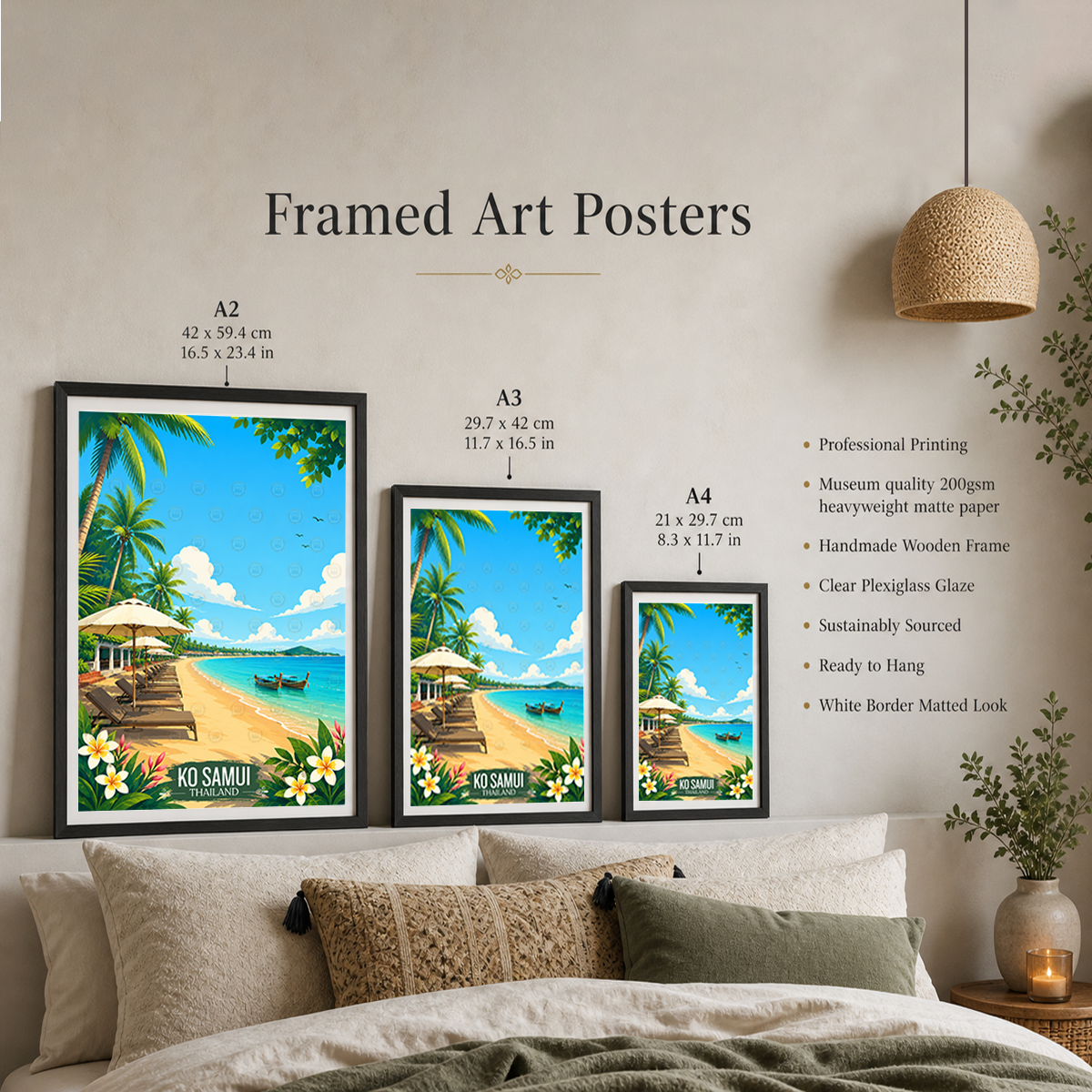 Ko Samui - Thailand - Travel Poster Vintage Style Wall Art Print - Art Print - Travel Art Poster