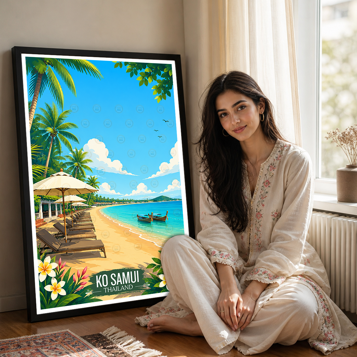 Ko Samui - Thailand - Travel Poster Vintage Style Wall Art Print - Art Print - Travel Art Poster