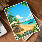 Ko Samui - Thailand - Travel Poster Vintage Style Wall Art Print - Art Print - Travel Art Poster
