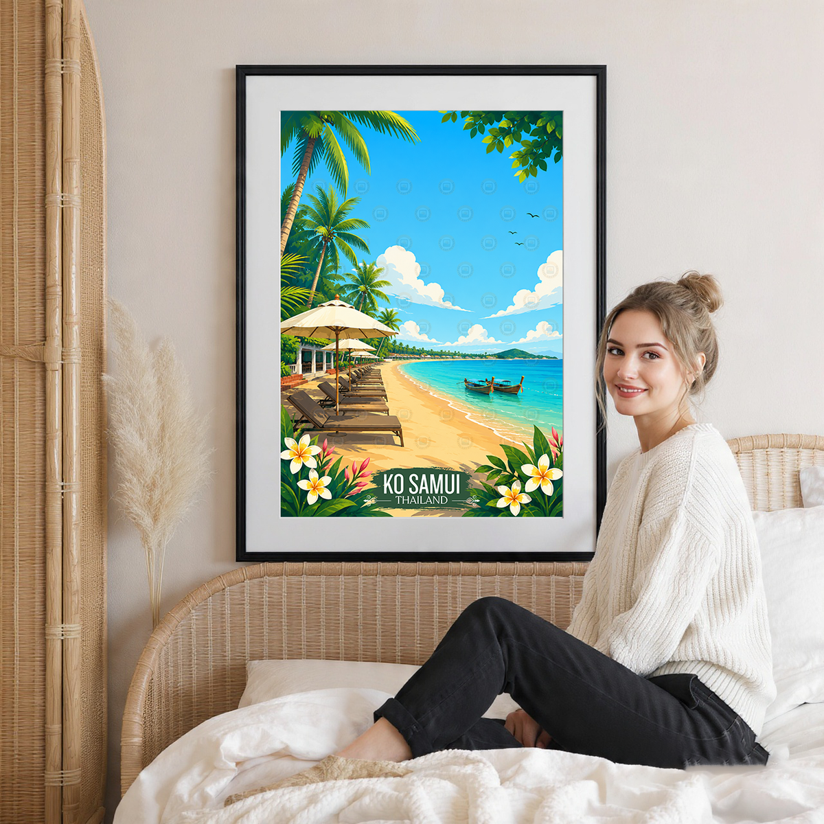 Ko Samui - Thailand - Travel Poster Vintage Style Wall Art Print - Art Print - Travel Art Poster