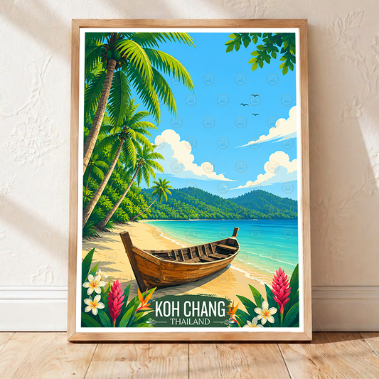 Koh Chang - Thailand - Travel Poster Vintage Style Wall Art Print - Art Print - Travel Art Poster