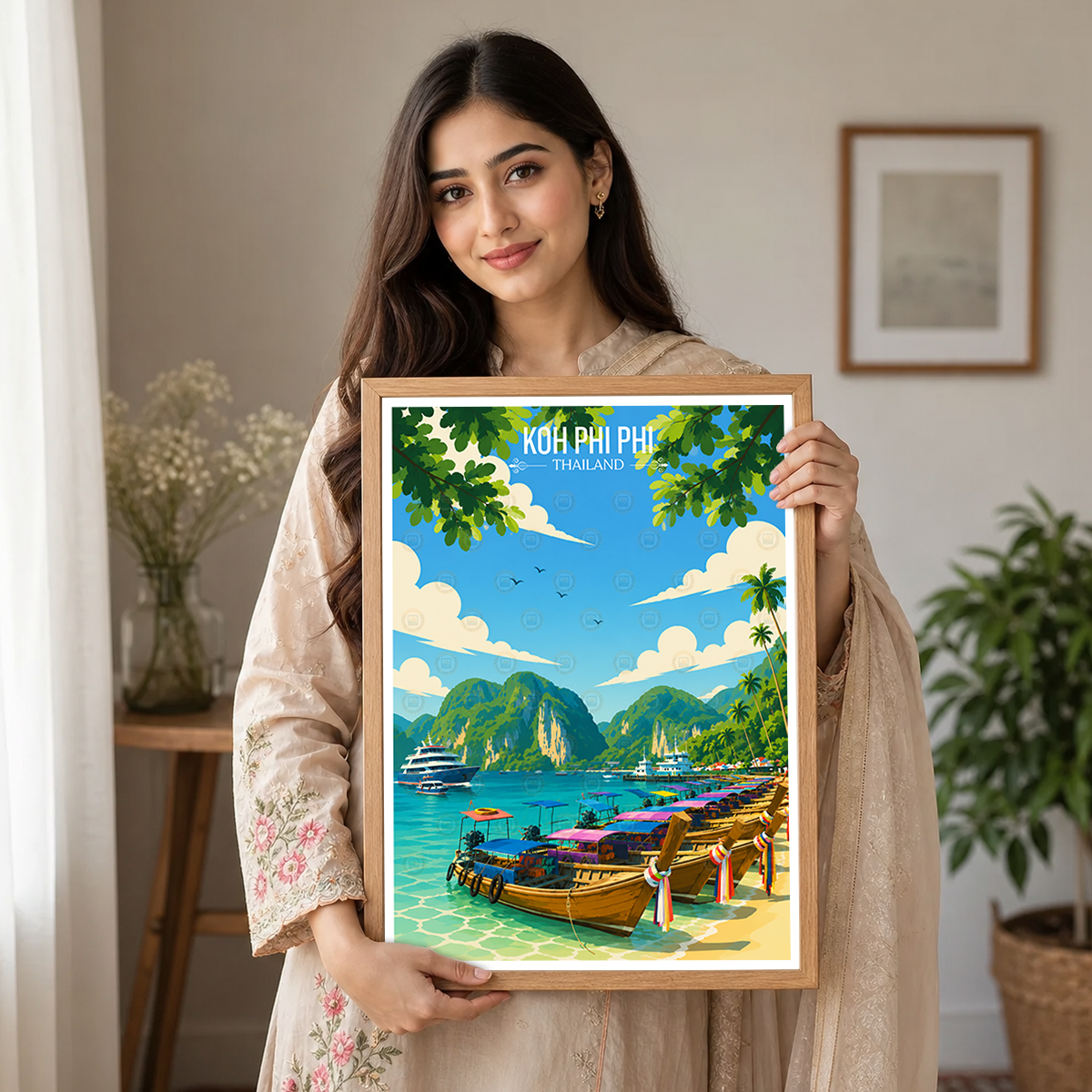 Koh Phi Phi - Thailand - Travel Poster Vintage Style Wall Art Print - Art Print - Travel Art Poster