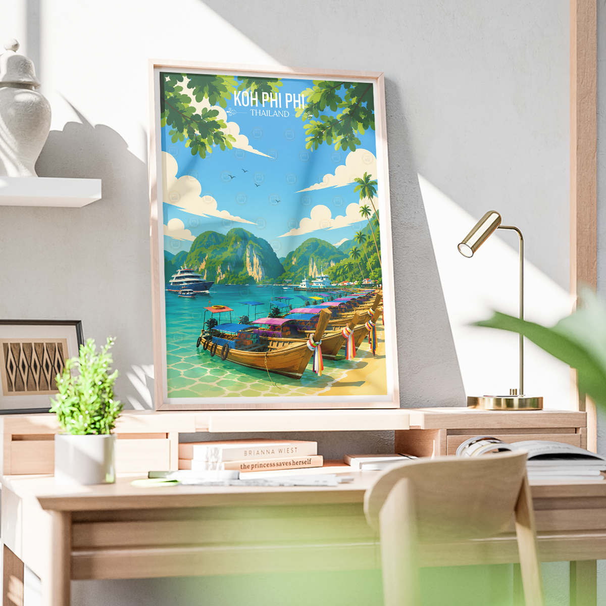 Koh Phi Phi - Thailand - Travel Poster Vintage Style Wall Art Print - Art Print - Travel Art Poster