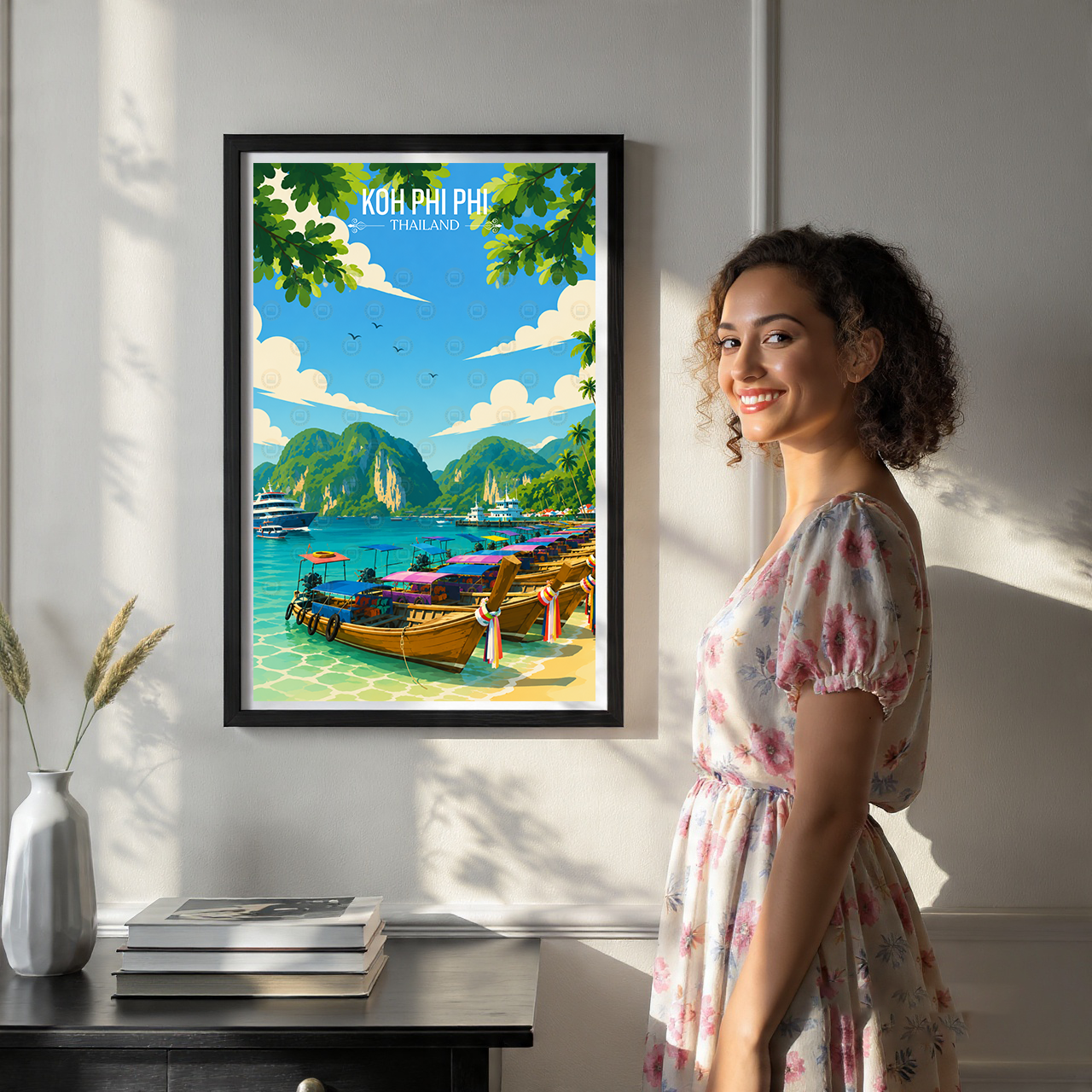 Koh Phi Phi - Thailand - Travel Poster Vintage Style Wall Art Print - Art Print - Travel Art Poster