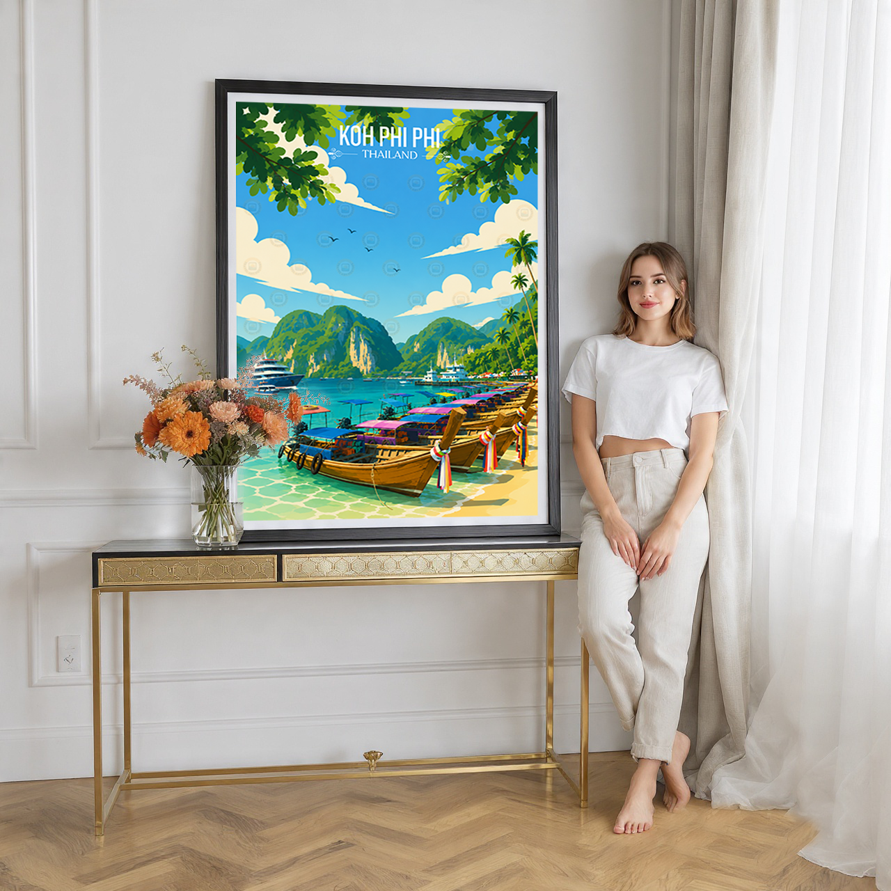 Koh Phi Phi - Thailand - Travel Poster Vintage Style Wall Art Print - Art Print - Travel Art Poster