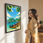 Koh Phi Phi - Thailand - Travel Poster Vintage Style Wall Art Print - Art Print - Travel Art Poster